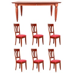 Baronet Esstisch aus massivem Ahornholz mit sechs passenden Beistellstühlen
