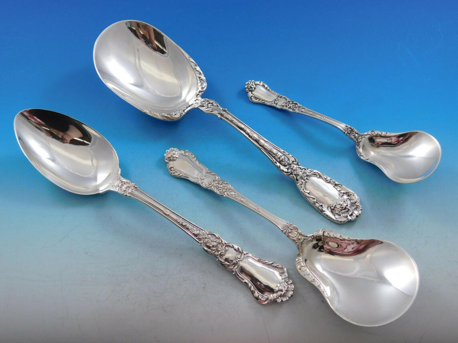 Late 19th Century Baronial Old by Gorham Sterling Silver Flatware Set Service 507 Pcs Lion Dinner