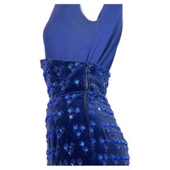 BARON'S alta moda, ensemble trois pièces en velours bleu royal, strass sur tout le corps