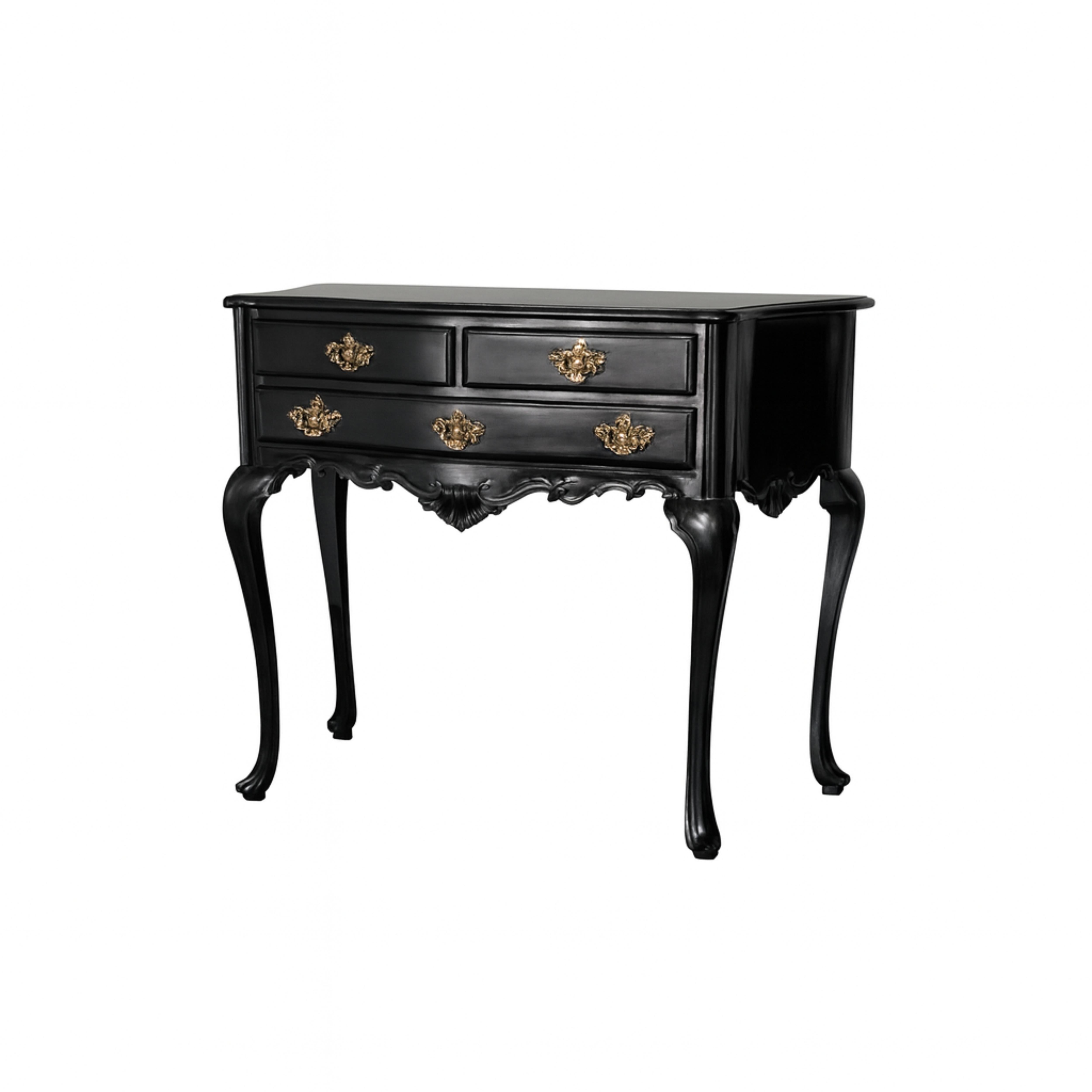 Barocco Commode barocco in lacca nera, XIX secolo in vendita