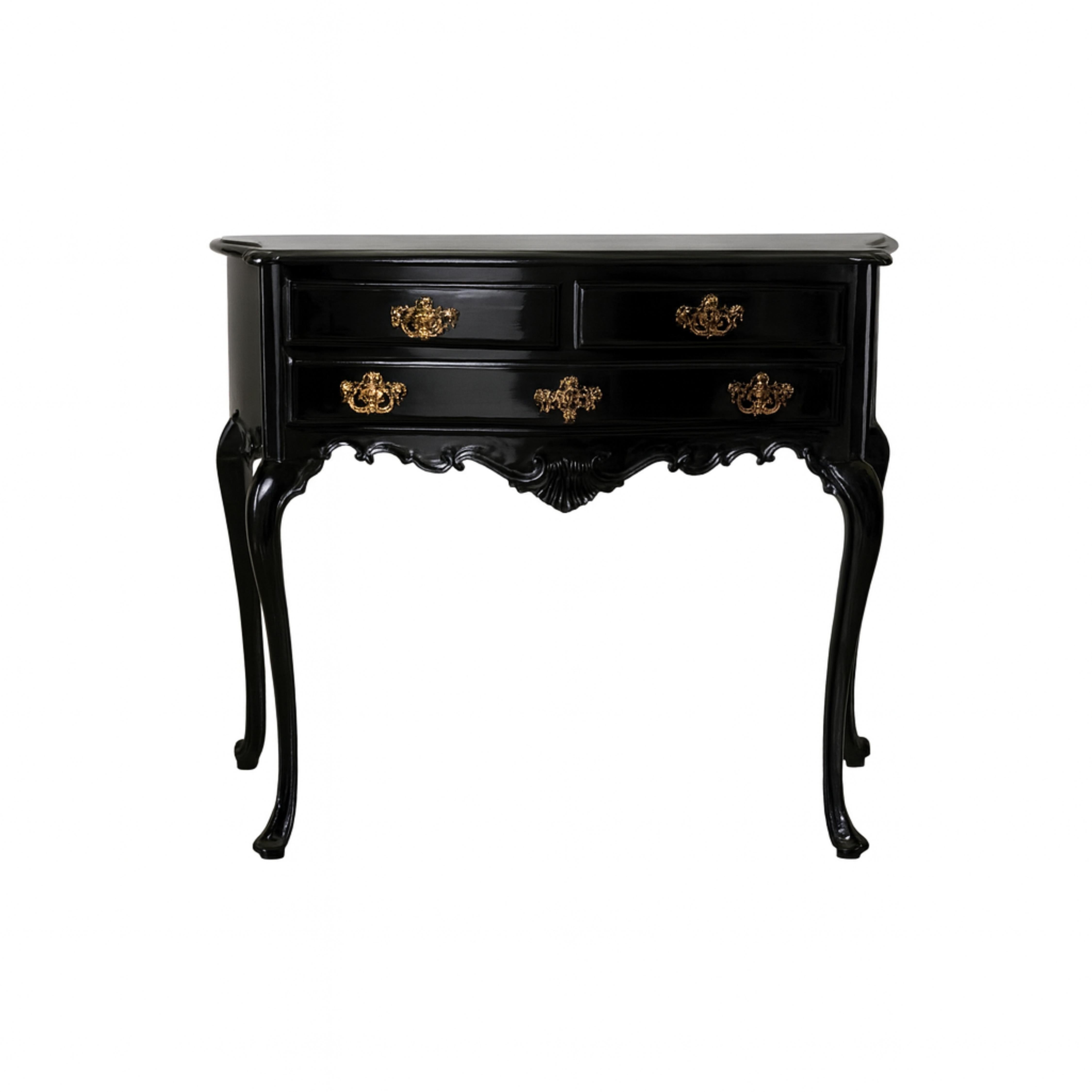 Portoghese Commode barocco in lacca nera, XIX secolo in vendita