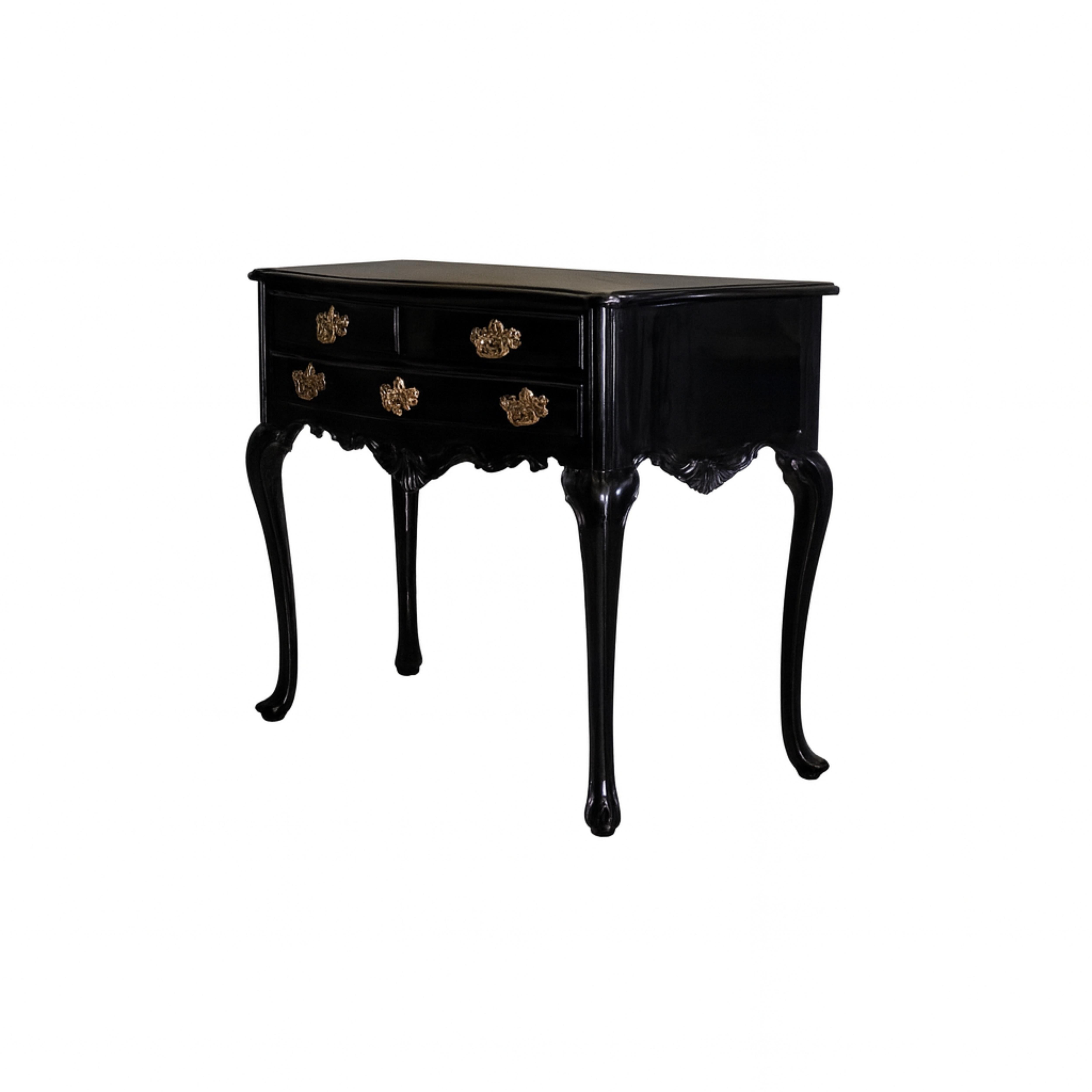 Commode barocco in lacca nera, XIX secolo In condizioni buone in vendita a Lisbon, PT