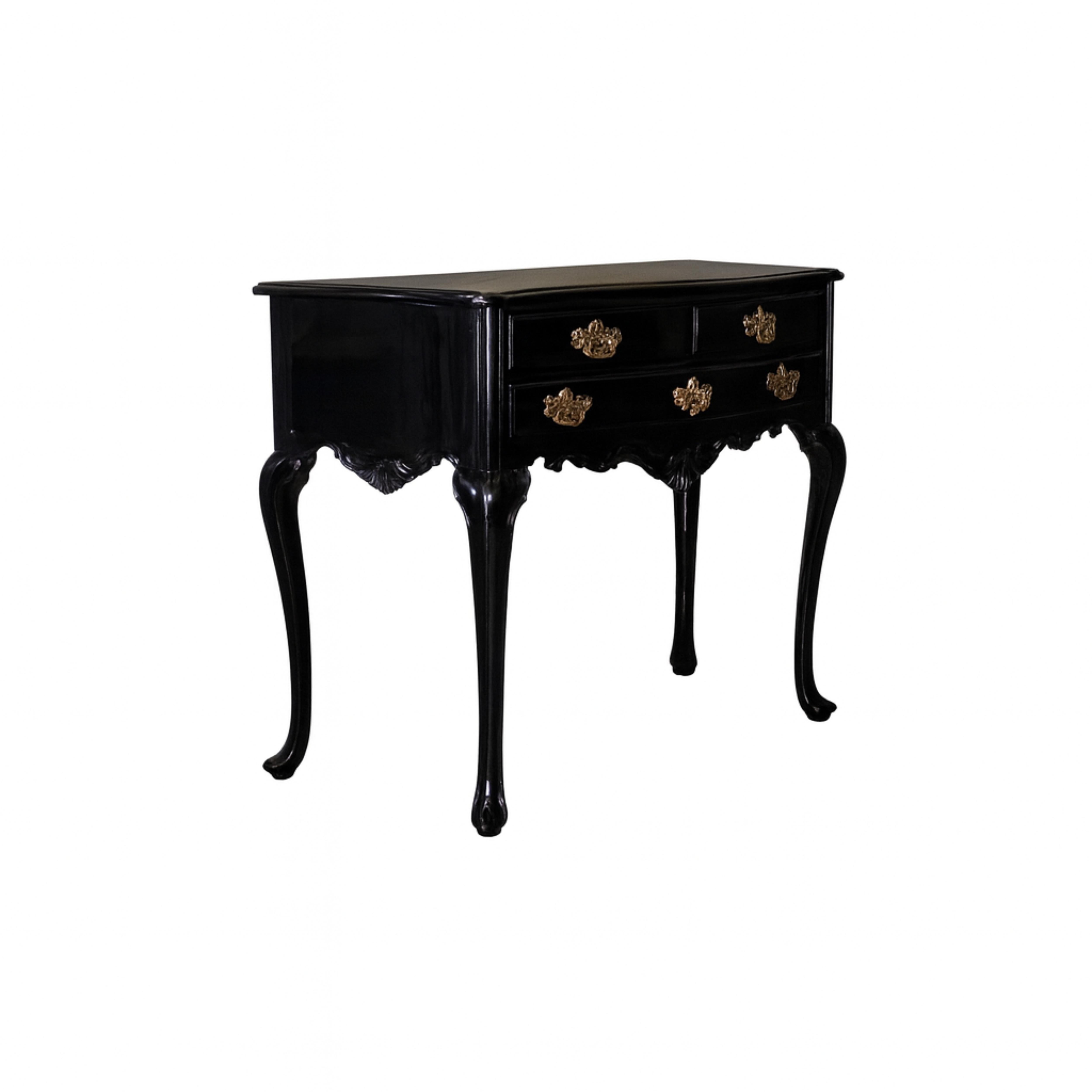 Ottone Commode barocco in lacca nera, XIX secolo in vendita