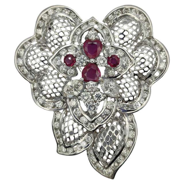 Antique Ruby Brooches - 1,760 For Sale at 1stDibs | vintage ruby brooch ...