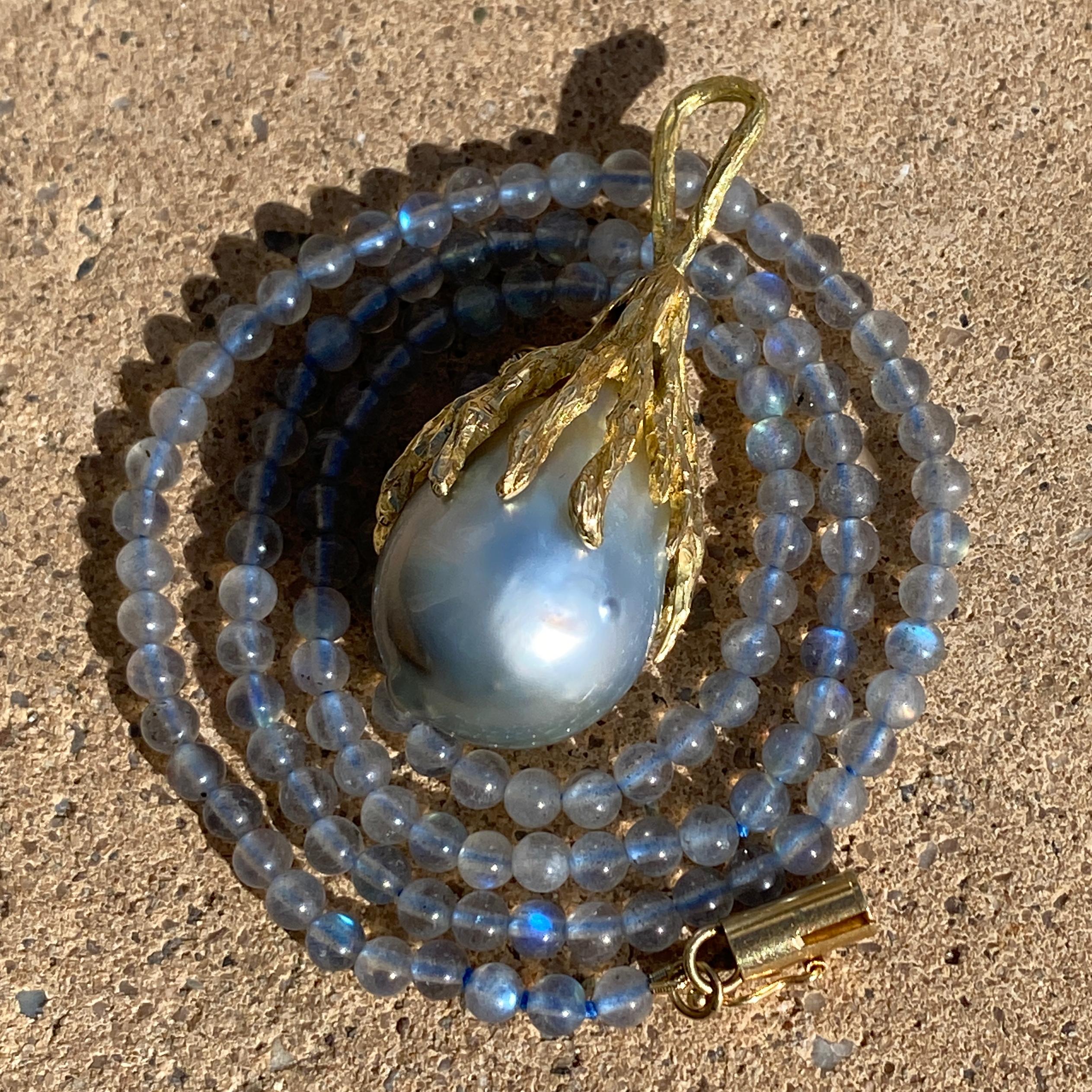 Uncut Baroque Silver Tahitian Pearl 
