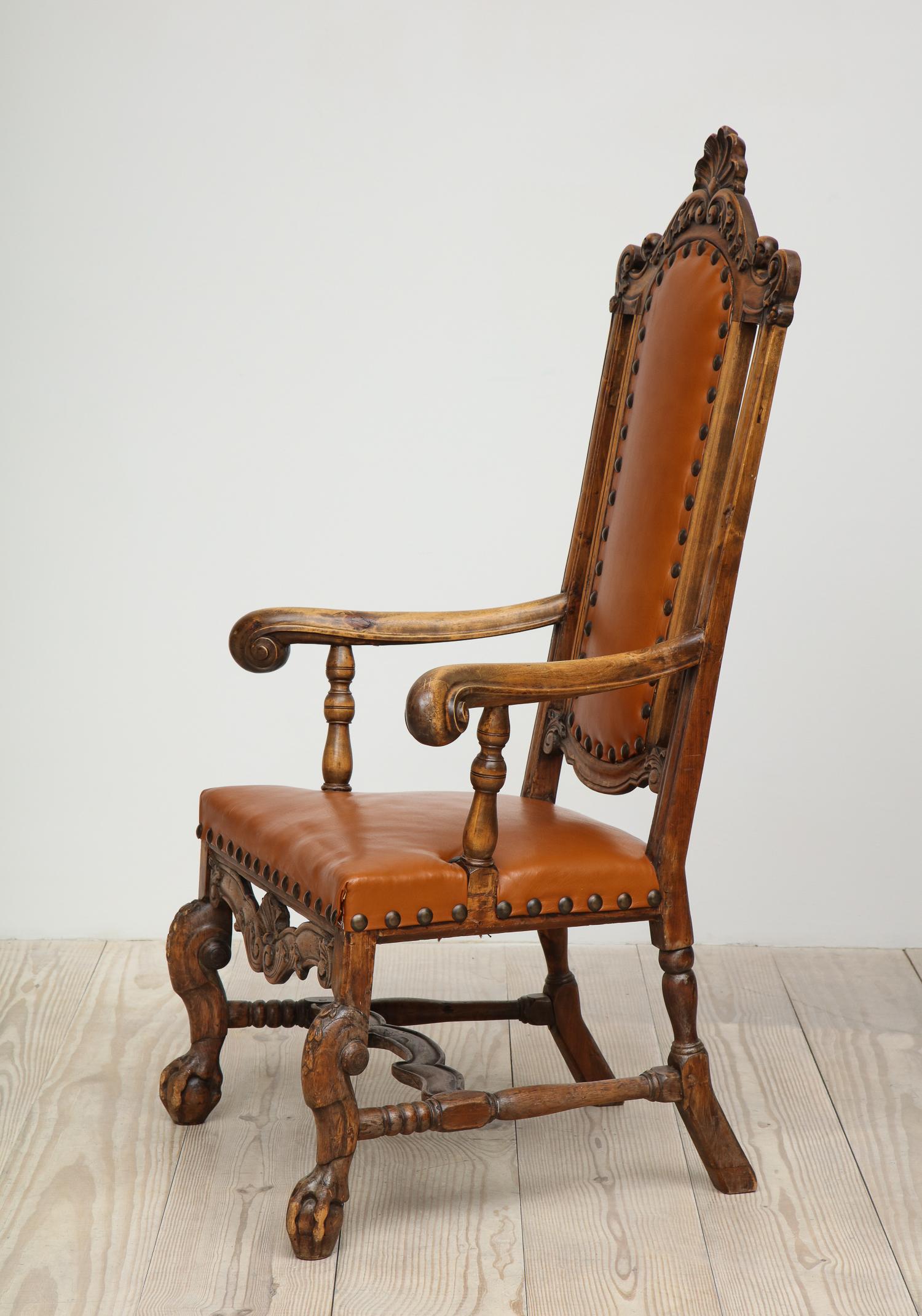 Barocker Sessel aus dem 18. Jahrhundert mit Original-Messingstempel, Schweden, um 1740 im Angebot 4