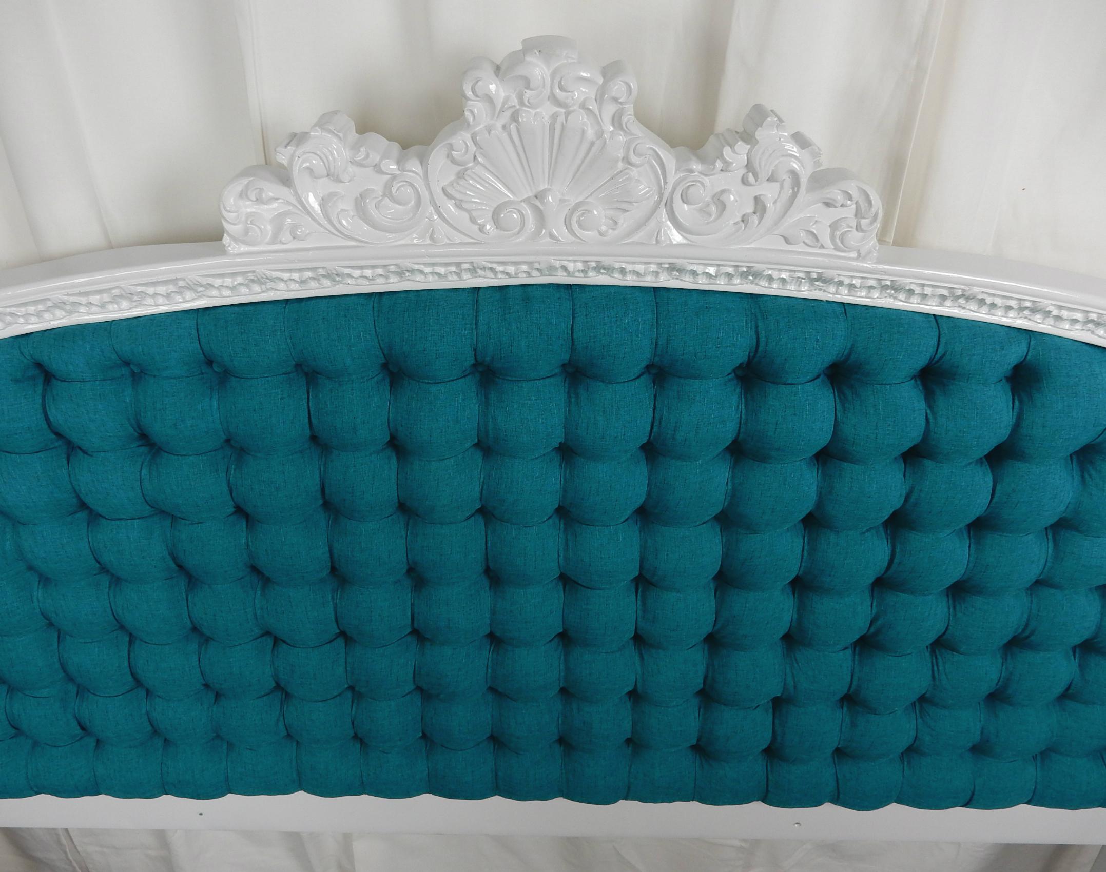 American Palm Beach Hollywood Regency King Tufted Headboard