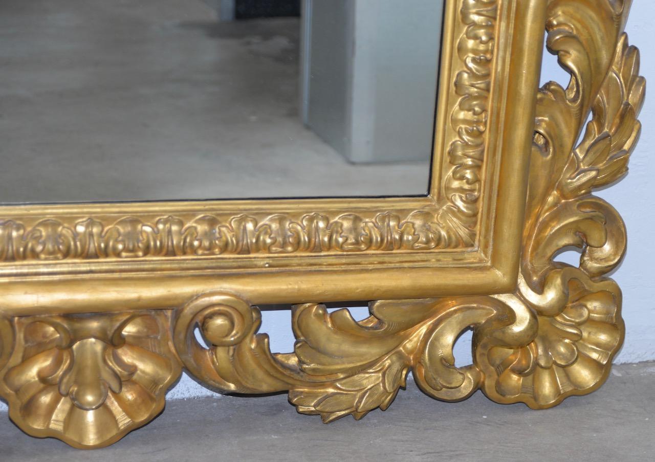 Hand-Carved Baroque 19th Century Monumental Hand Carved & Gilded Mirror