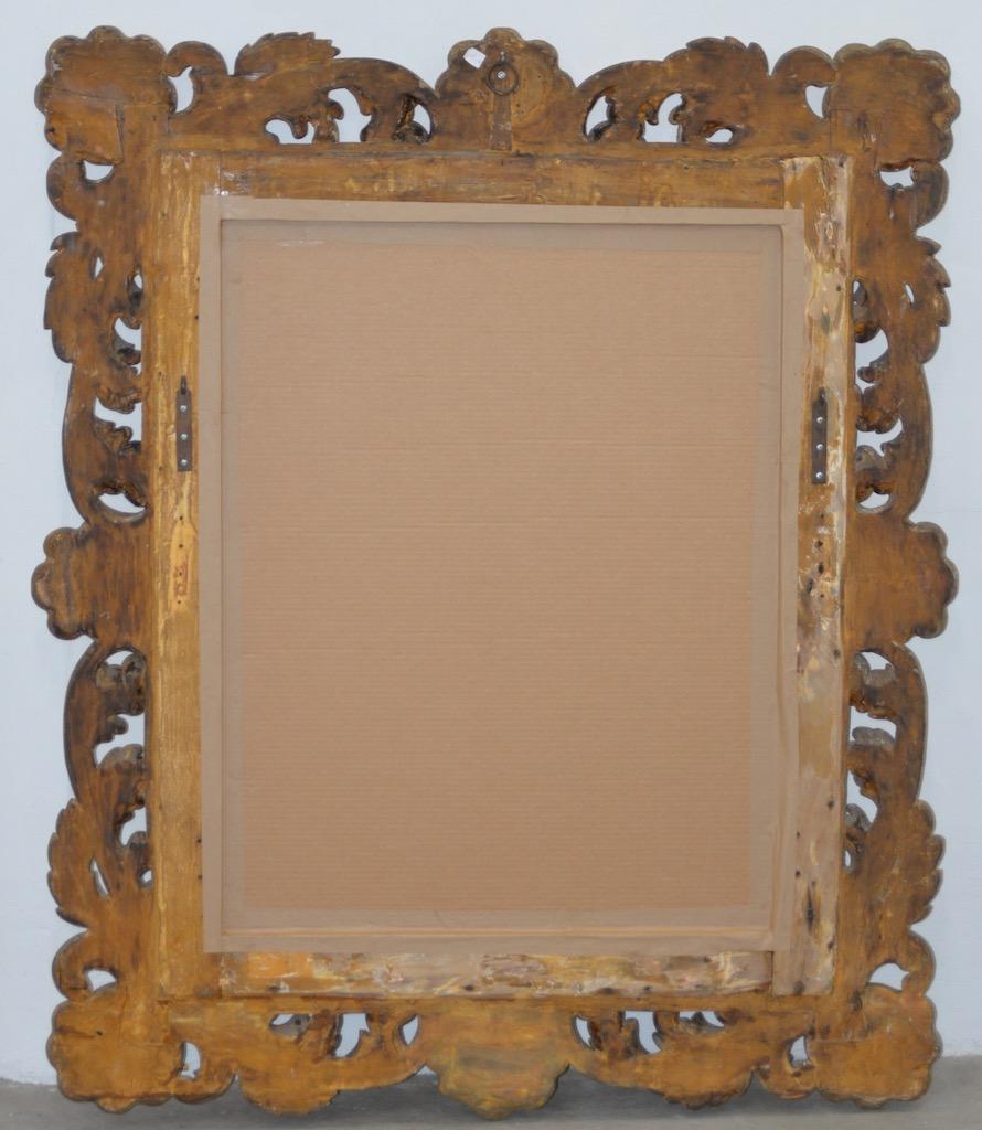 Giltwood Baroque 19th Century Monumental Hand Carved & Gilded Mirror