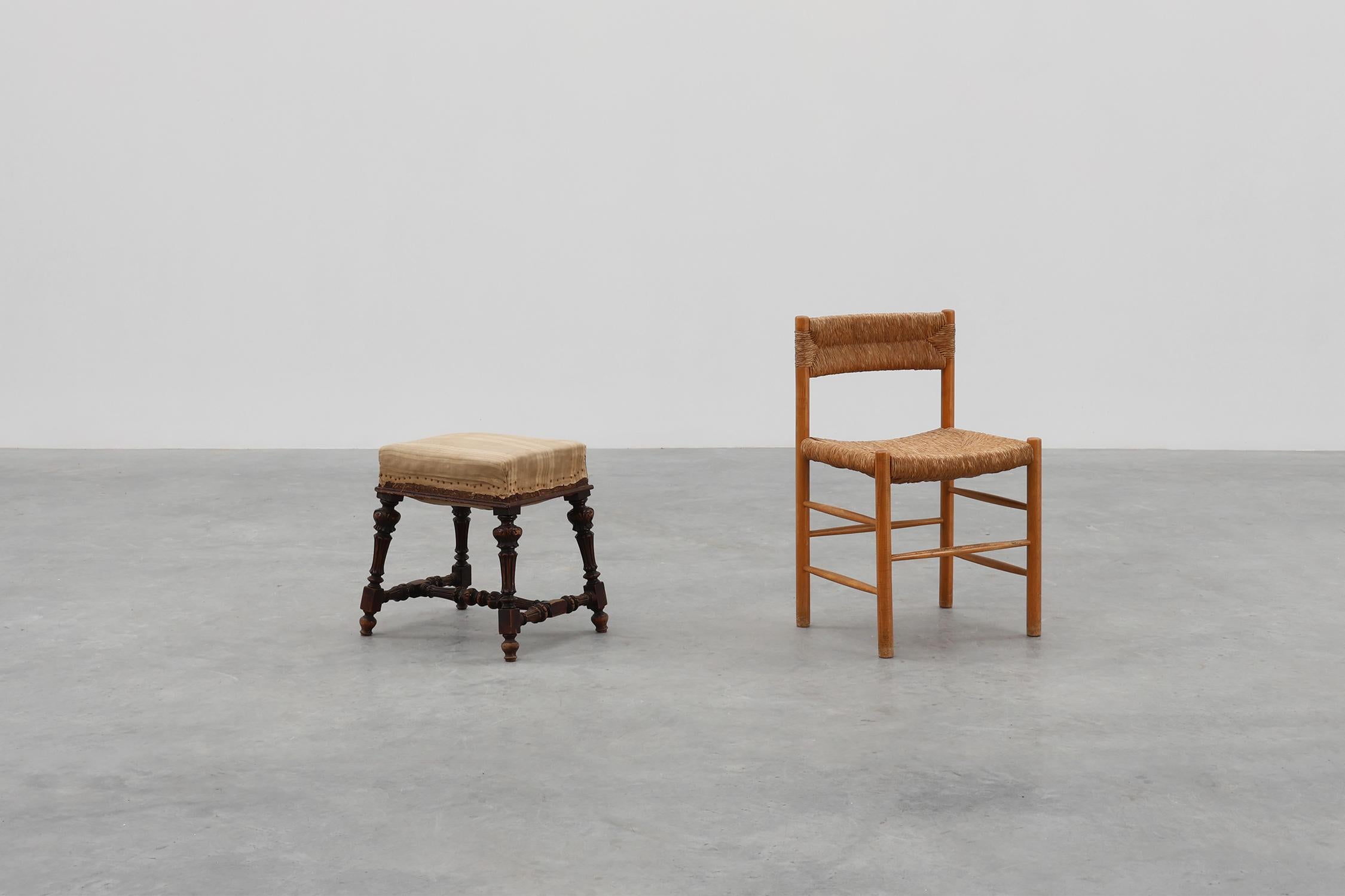 Taburete barroco de roble del siglo XIX de estilo Luis XV, Francia en Bueno estado para la venta en Meulebeke, BE