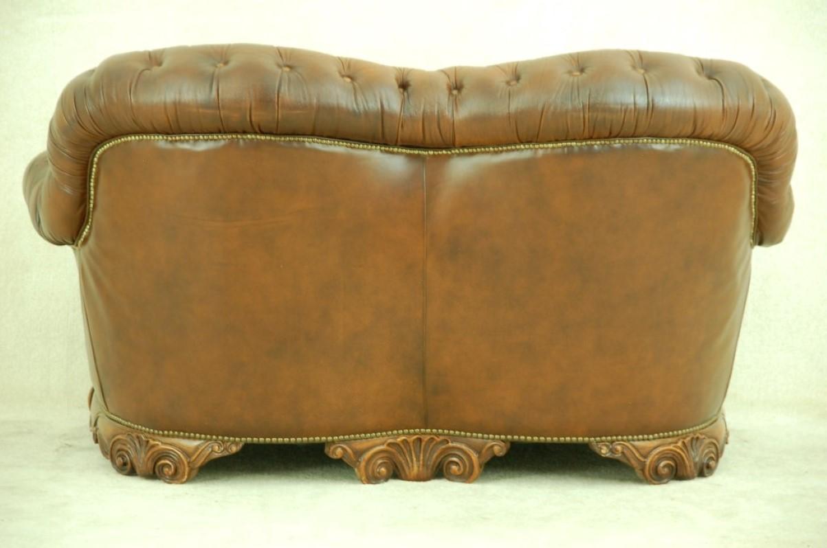 Baroque 20th Century Chesterfield Settee Special Rare to Find 3 + 2 + 1 +Ottoman For Sale 8