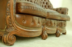 Baroque 20th Century Chesterfield Settee Special Rare to Find 3 + 2 + 1 +Ottoman
