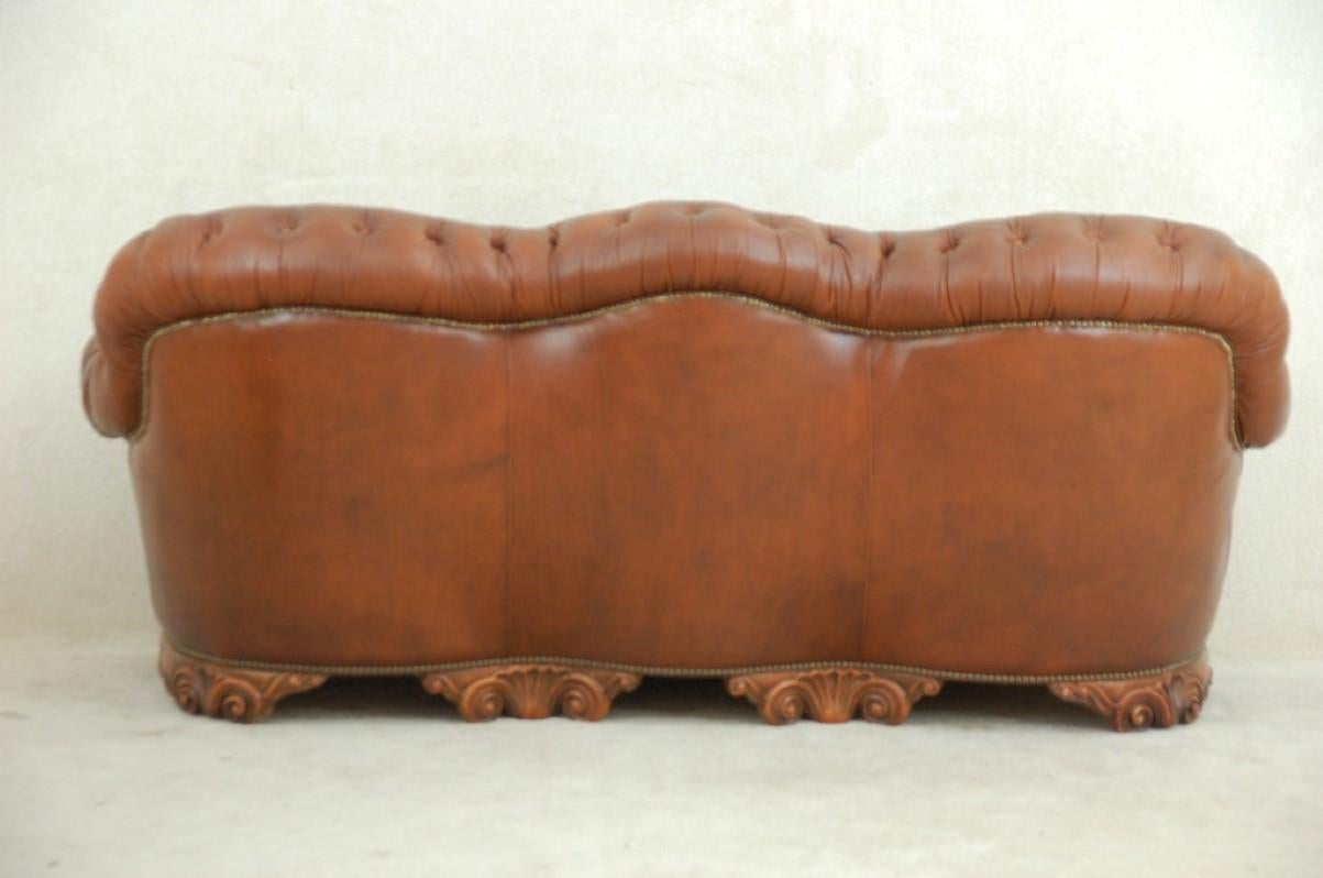 Baroque 20th Century Chesterfield Settee Special Rare to Find 3 + 2 + 1 +Ottoman For Sale 3