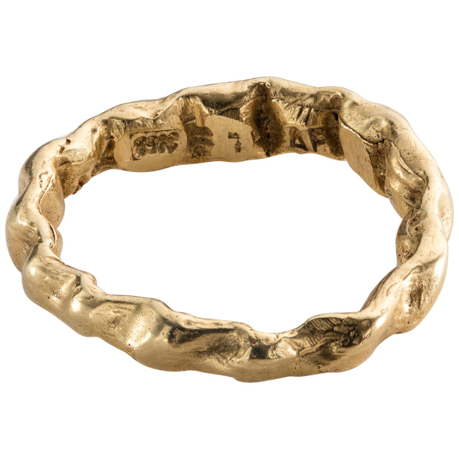 Barocker 7 Ring aus 18-karätigem Gold von Anne Fischer, 2013 im Angebot