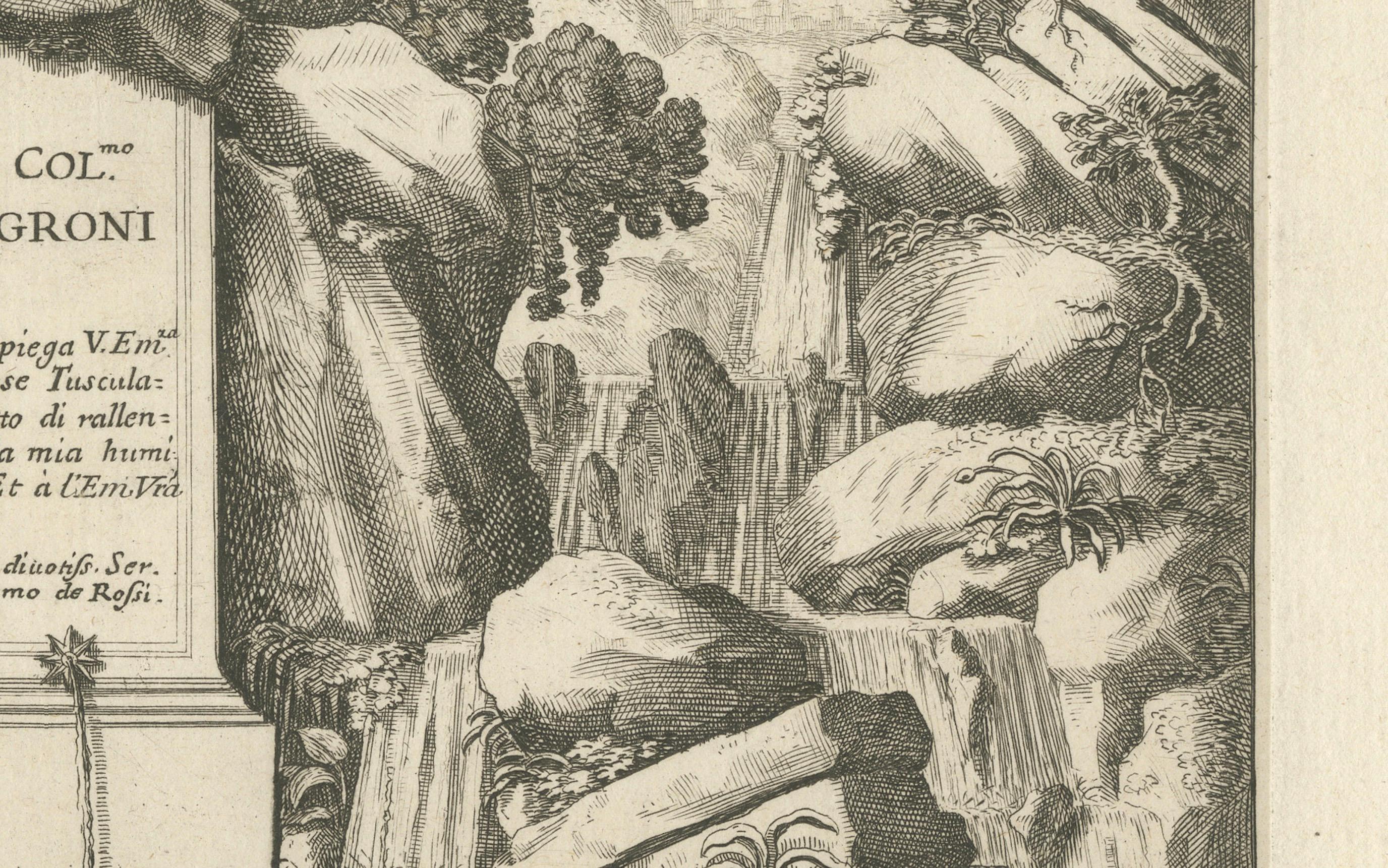 Gravé Gravure allégorique baroque avec armoiries nobles, vers 1690 en vente