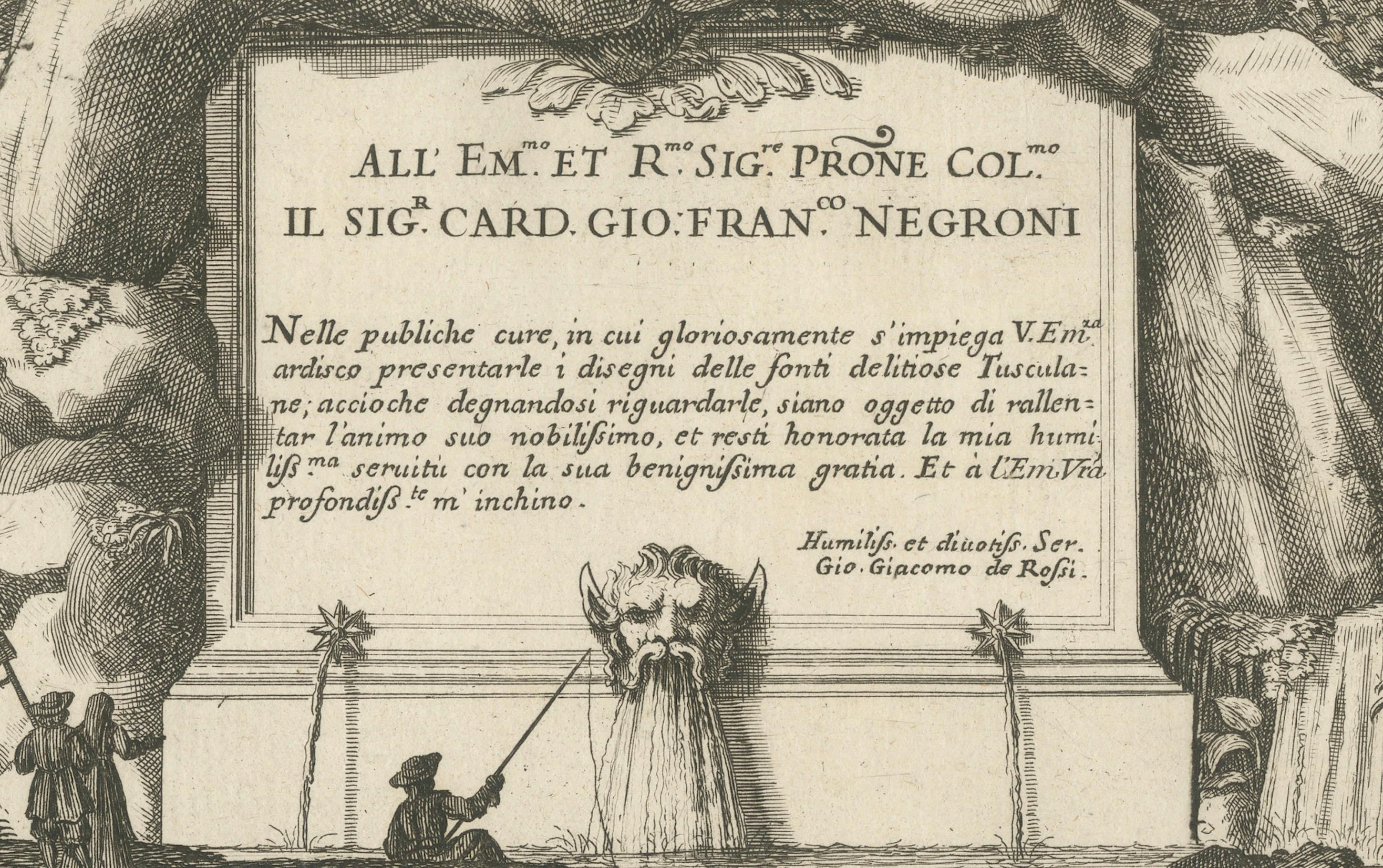 Papier Gravure allégorique baroque avec armoiries nobles, vers 1690 en vente