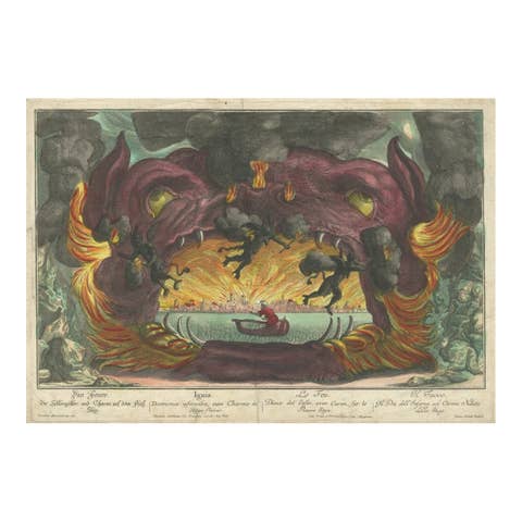 Baroque Allegory of Fire with Underworld Imagery & Demons – Optical Perspective