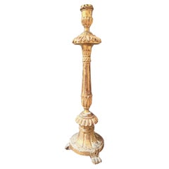Baroque altar candlestick in gilded wood, Italy or Portugal, circa 1720–1740