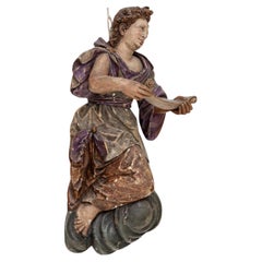 Antique Baroque Angel with Scroll, Late 17th Century