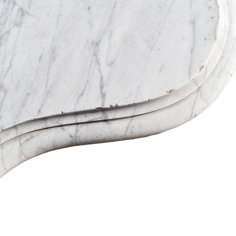 Antike barocke architektonische Tischplatte aus abgeschrägtem weißem Marmor, Italien, 1800er Jahre  im Zustand „Gut“ im Angebot in Oklahoma City, OK