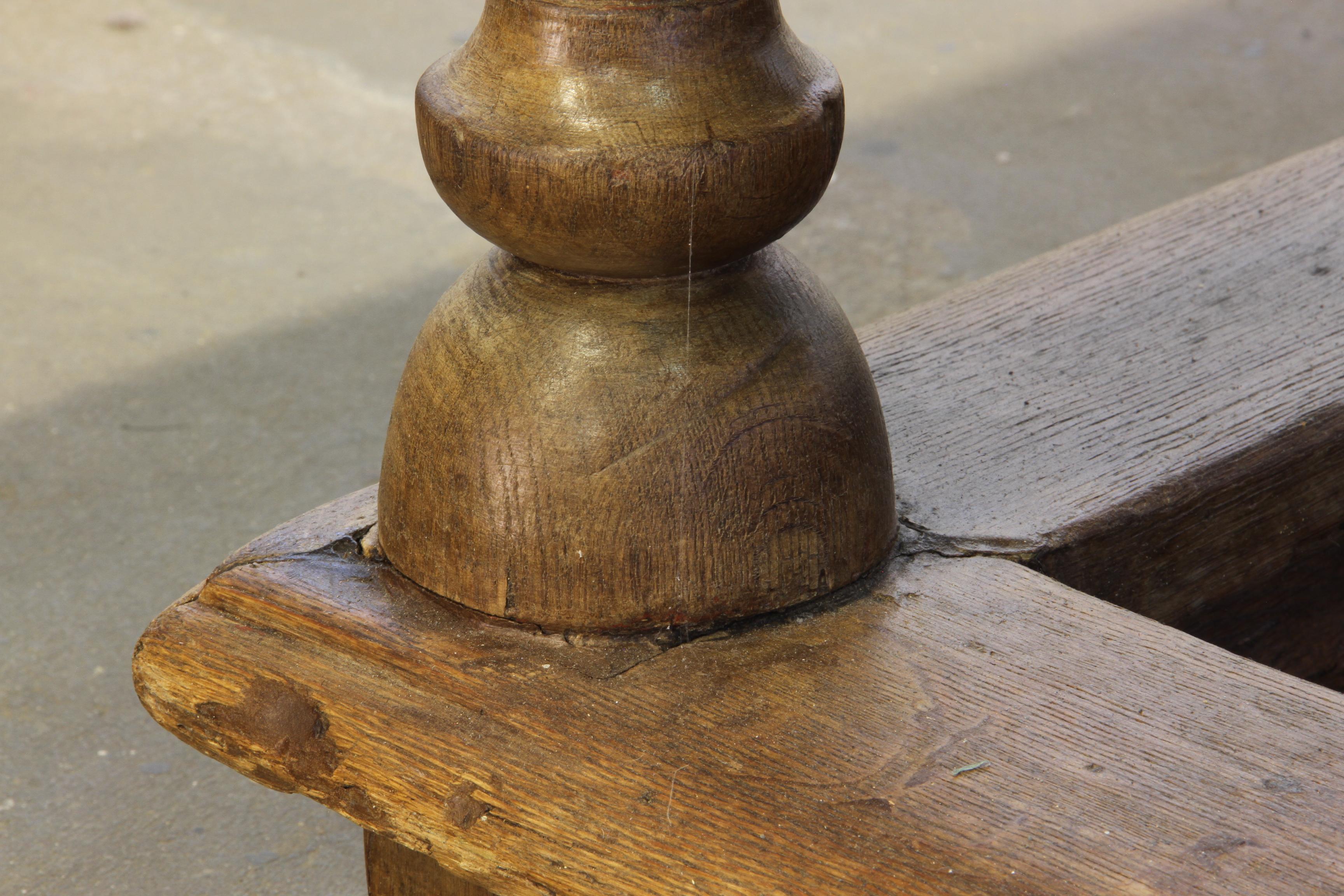 Baroque Antique Nordic Provincial Oak Table 1800s Rustic Farmhouse, Rich Patina For Sale 11