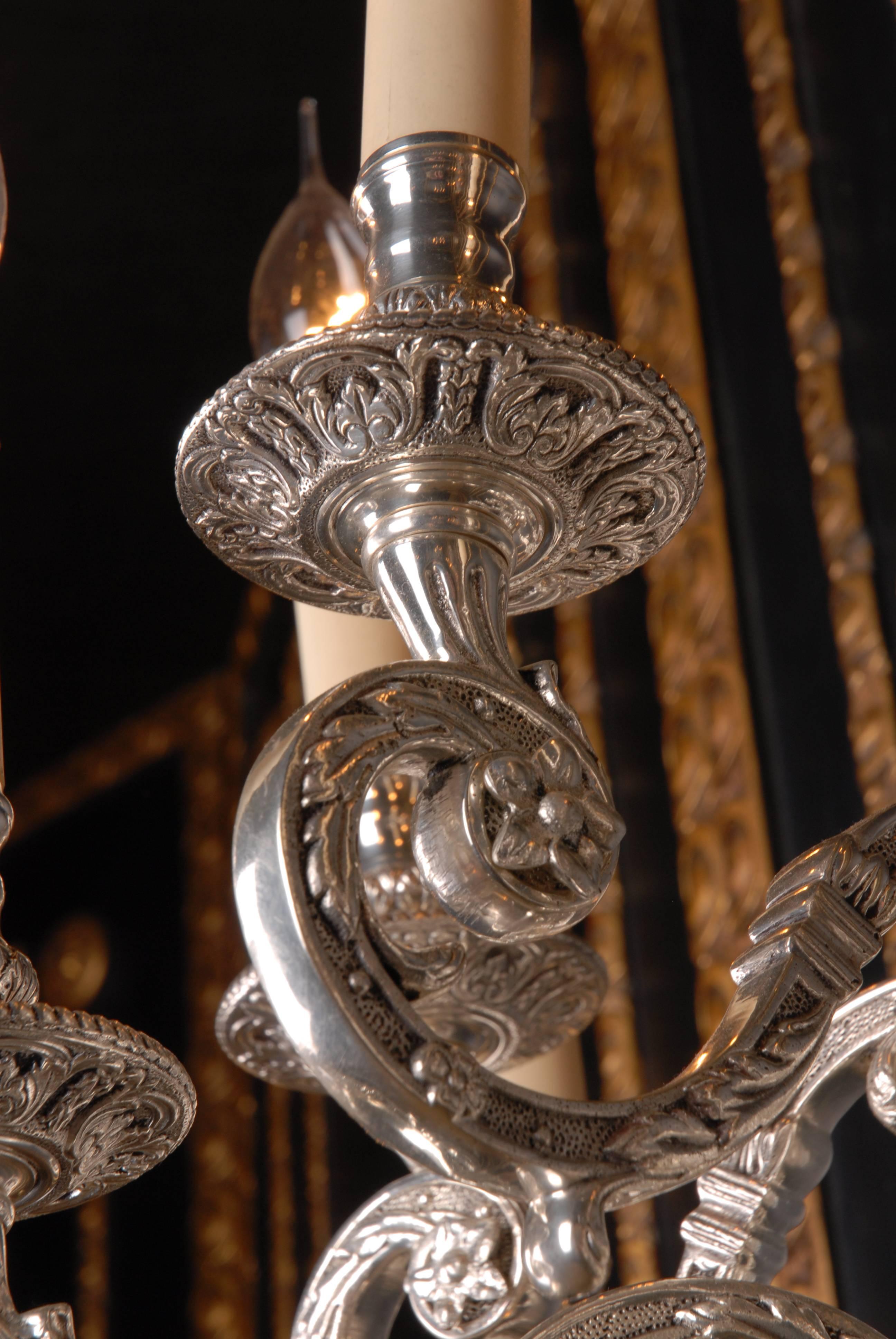 Baroque Applique in antique Louis XIV Style silver galvanized In Good Condition For Sale In Berlin, DE