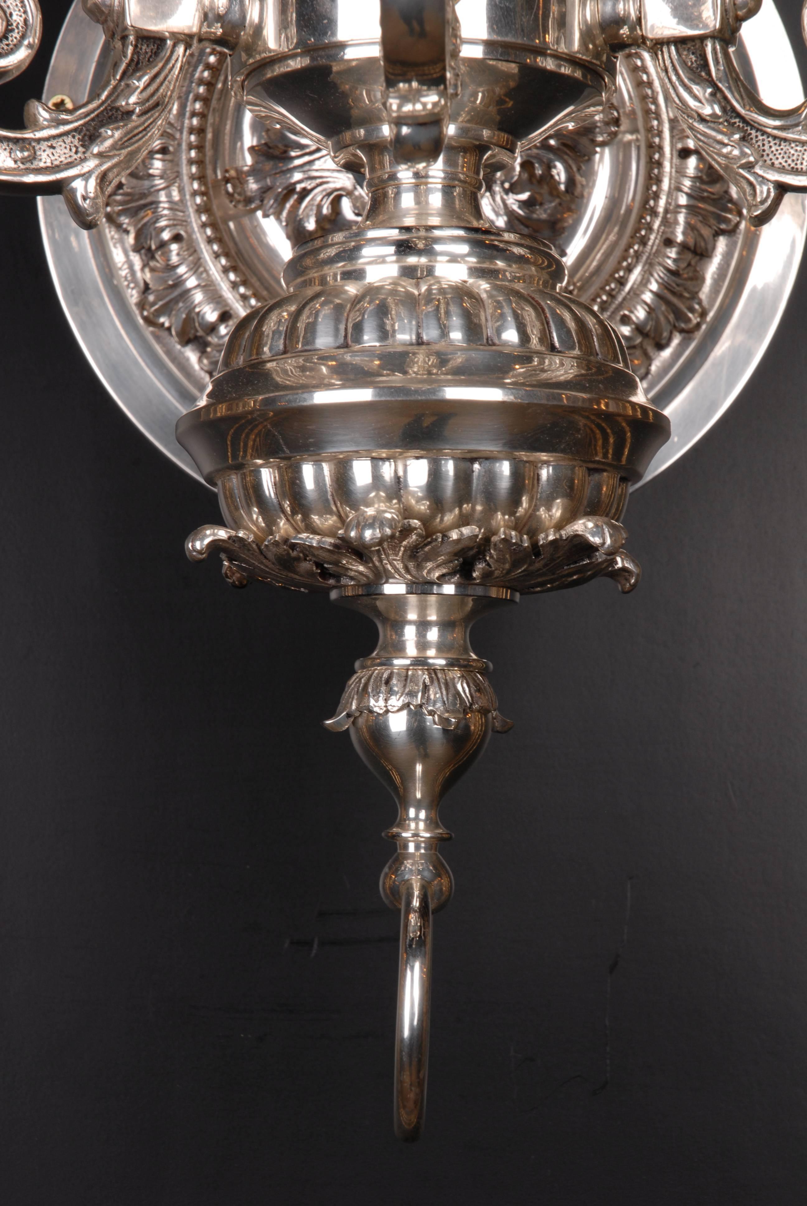20th Century Baroque Applique in antique Louis XIV Style silver galvanized For Sale