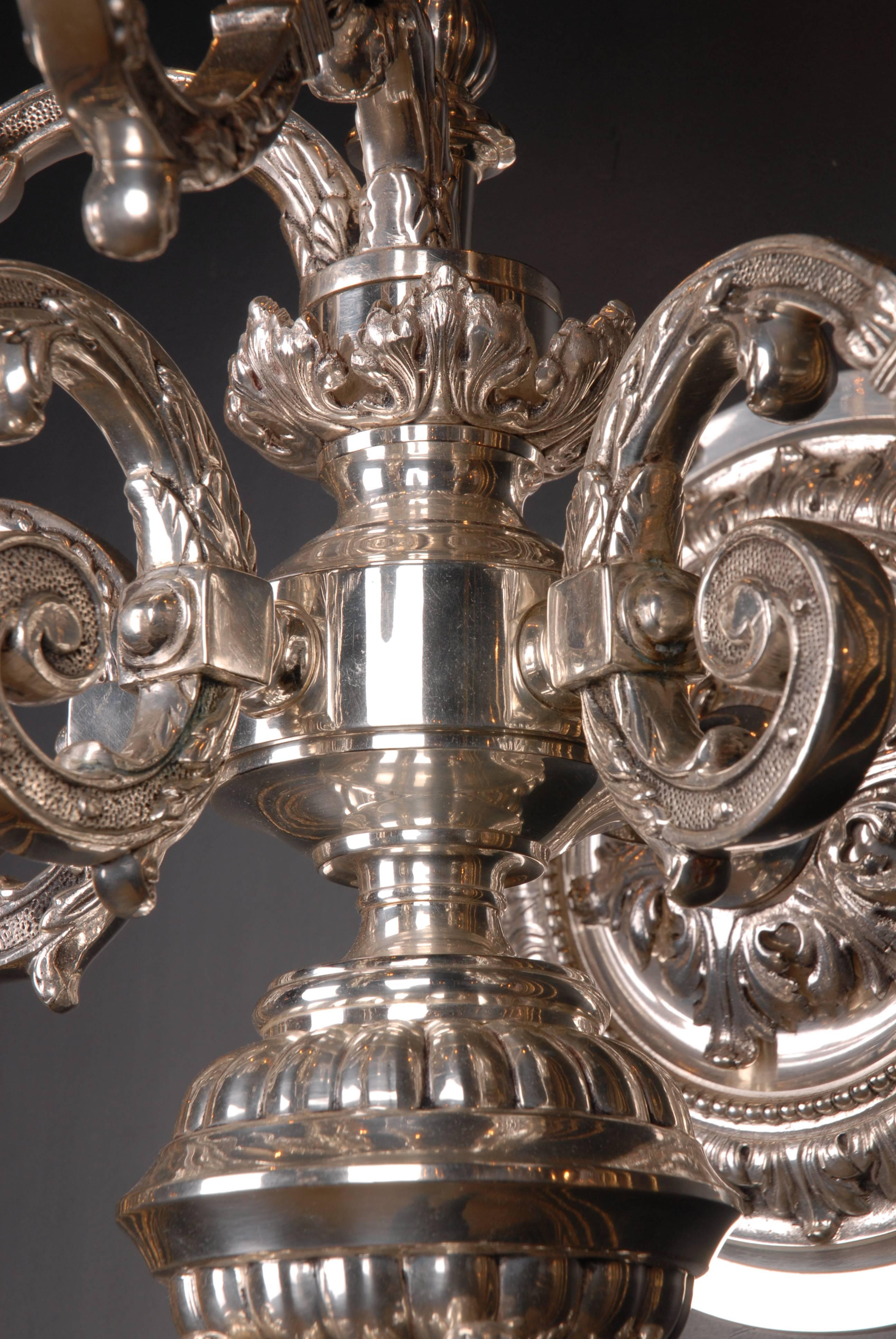 Brass Baroque Applique in antique Louis XIV Style silver galvanized For Sale