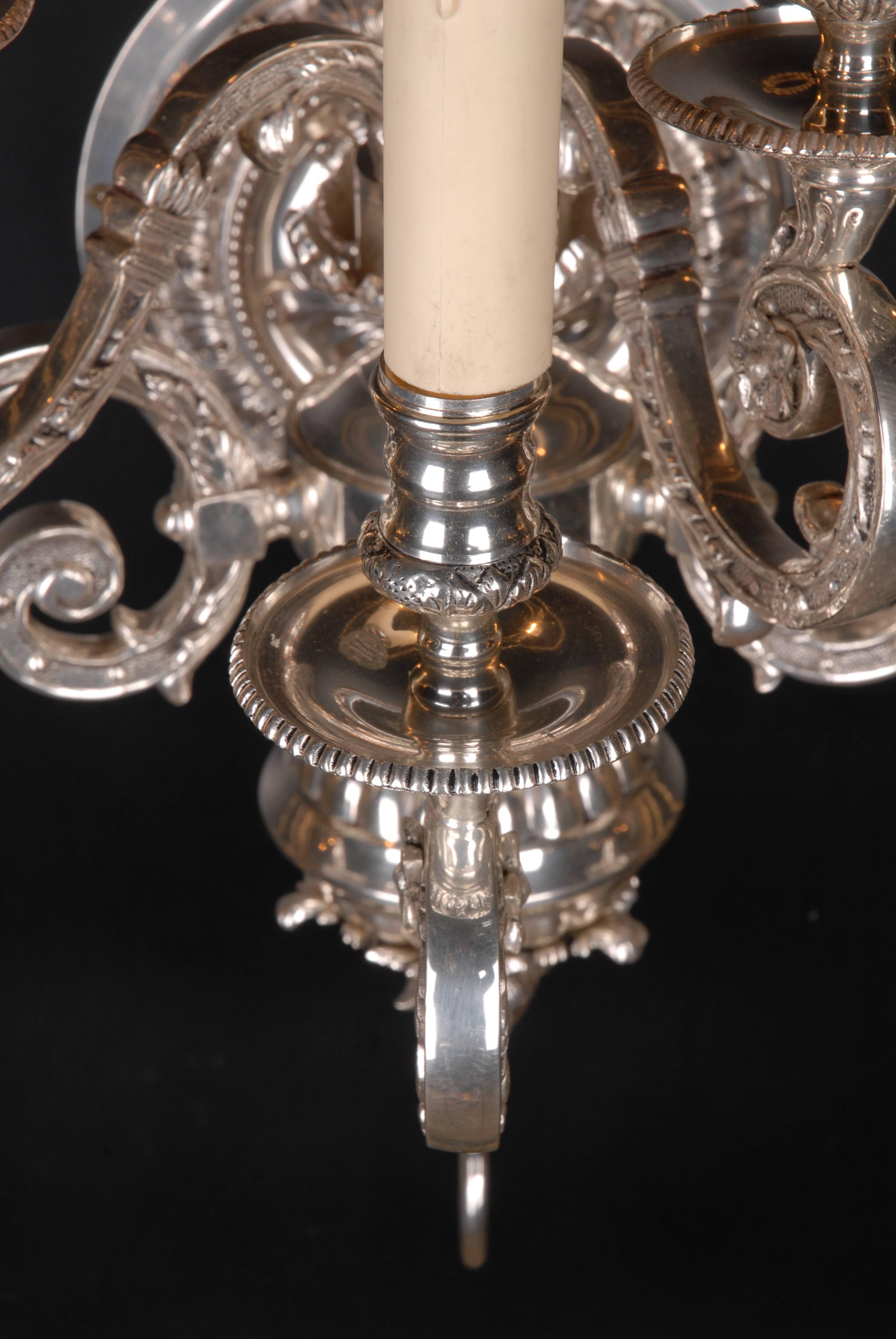 Applique barocca in stile antico Luigi XIV in argento galvanizzato in vendita 1