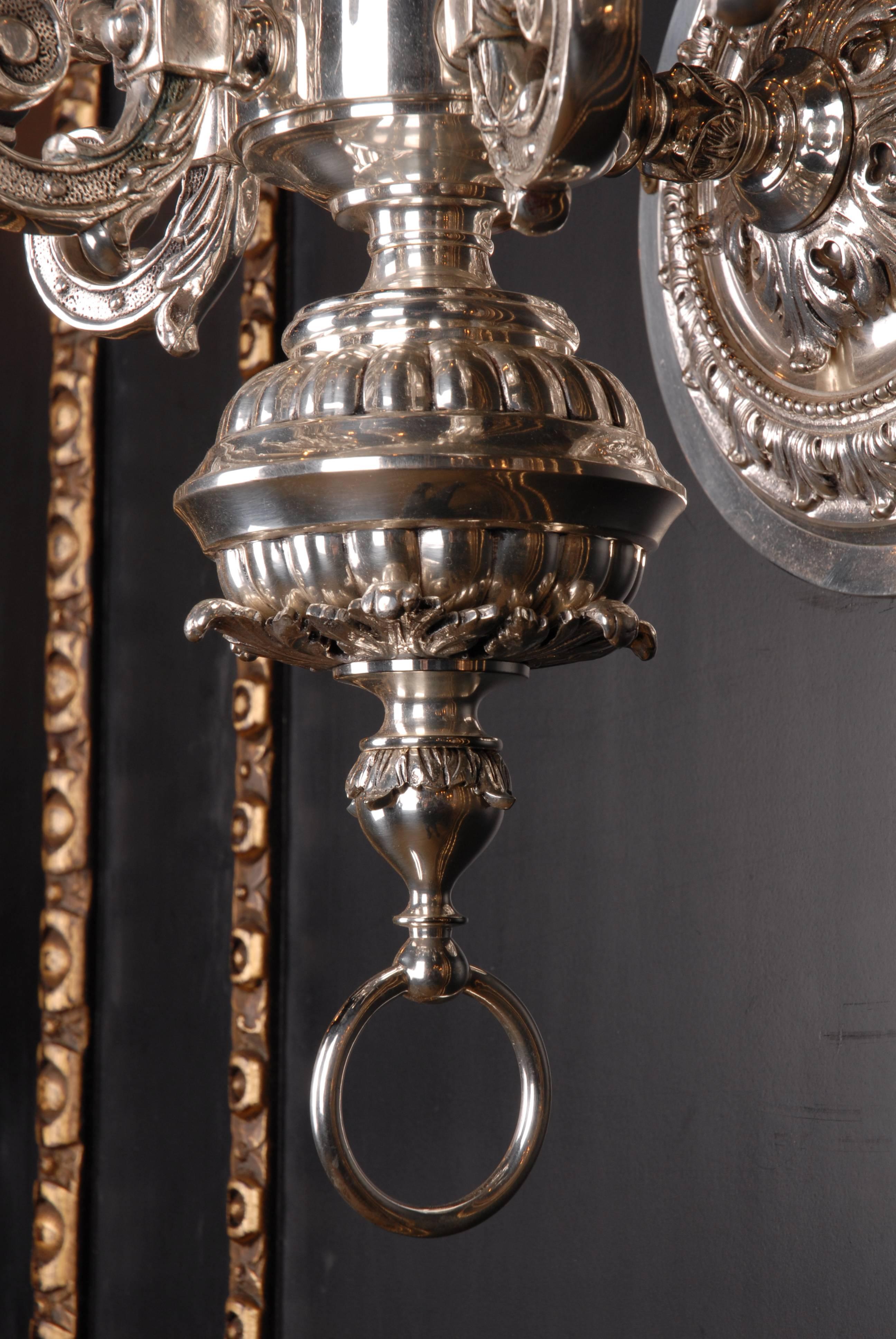 Baroque Applique in antique Louis XIV Style silver galvanized For Sale 2