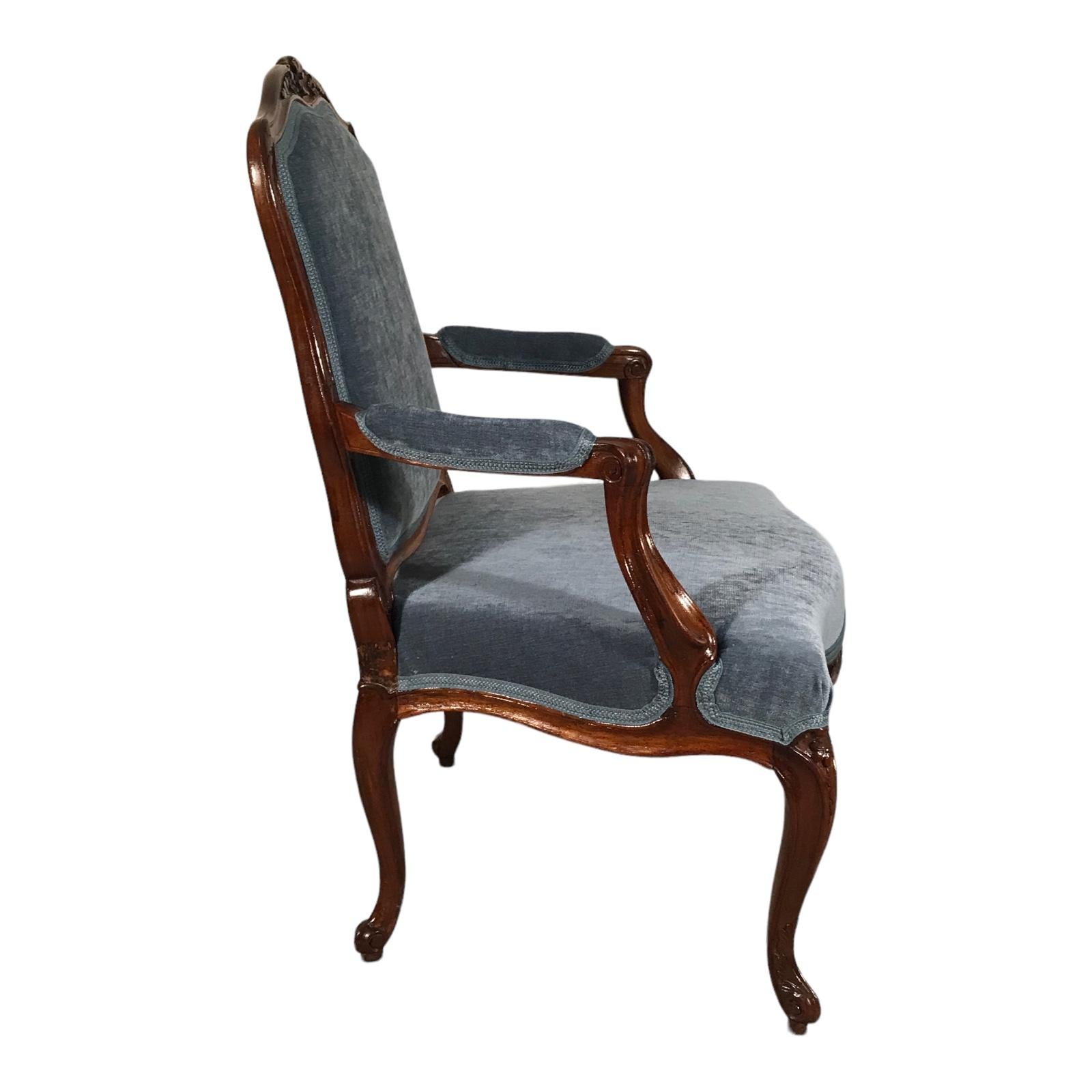 Hand-Carved Baroque Armchair, Germany 1750 For Sale