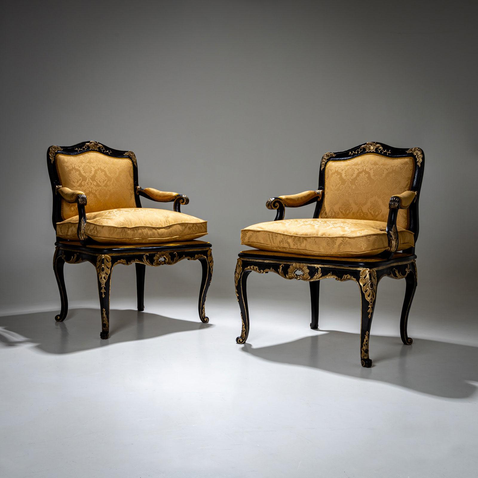 Sillones barrocos, mediados del siglo XVIII en Bueno estado para la venta en Greding, DE
