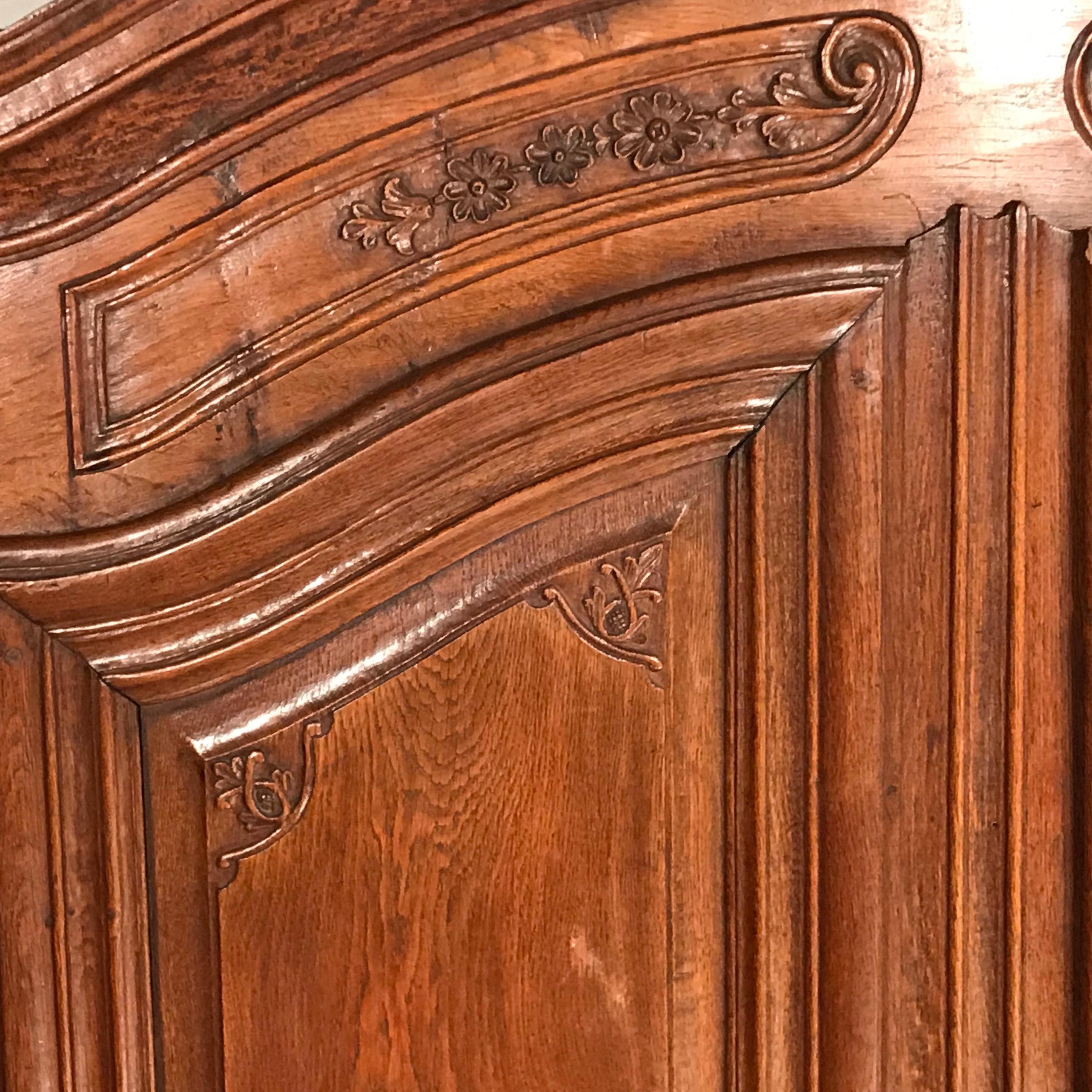 Baroque Armoire, France, 1750, Oak In Good Condition For Sale In Belmont, MA