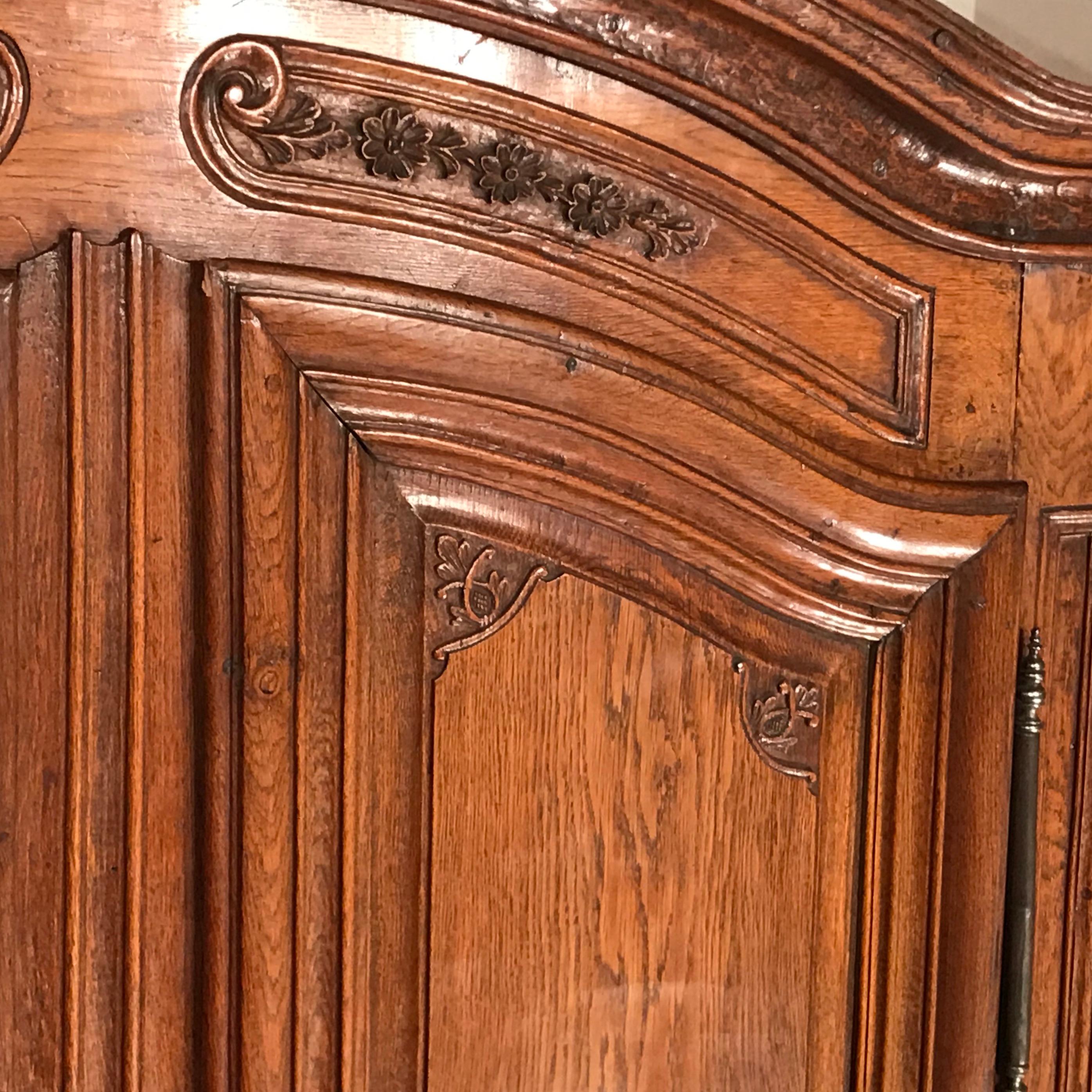 Mid-18th Century Baroque Armoire, France, 1750, Oak For Sale