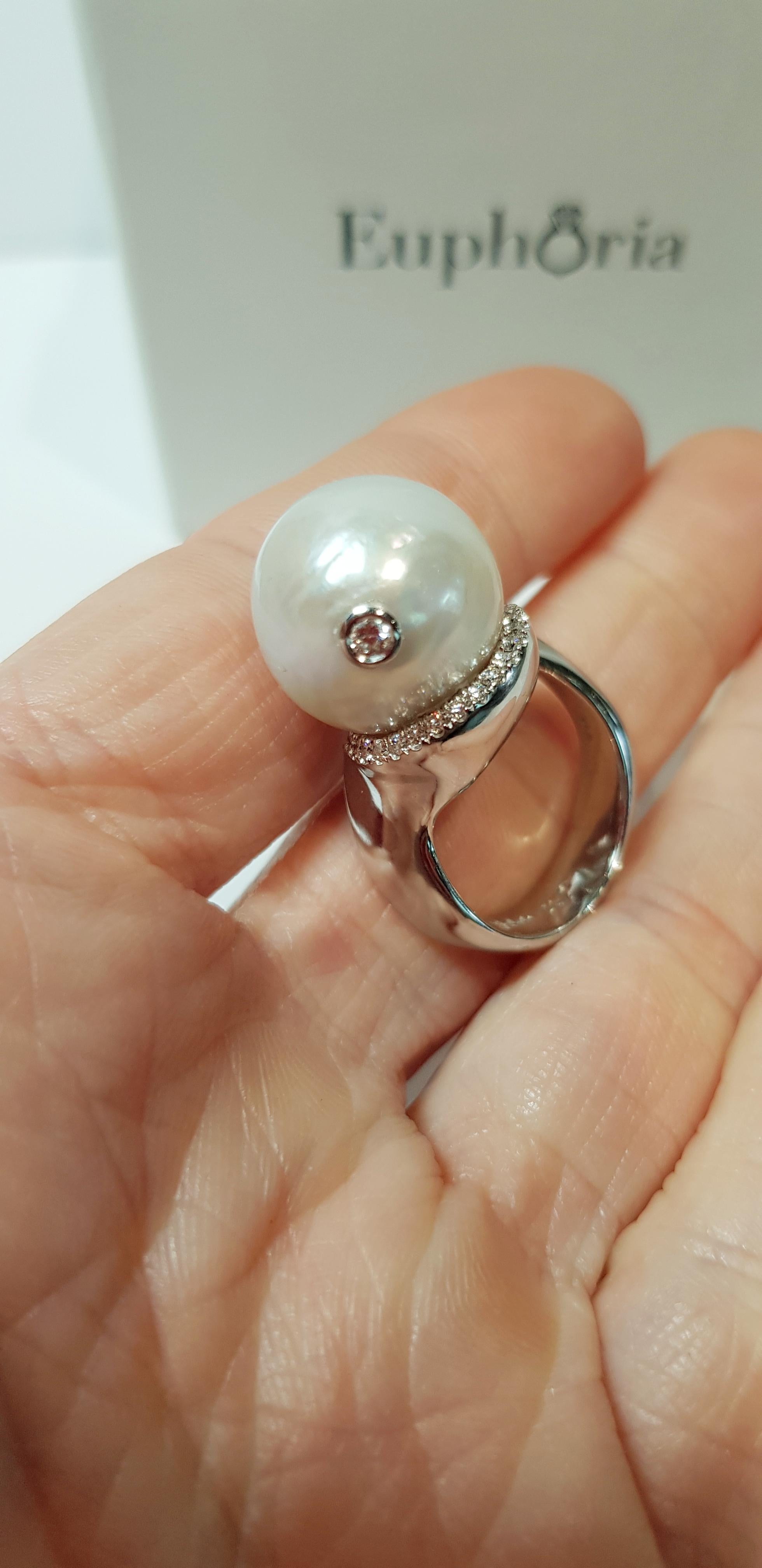 Women's Baroque Australian South Sea Pearl Dress Ring For Sale