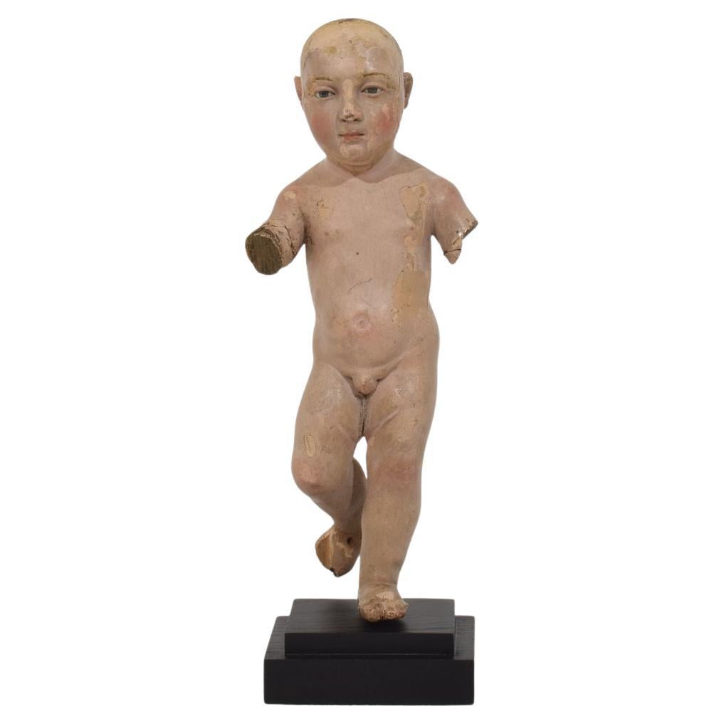Baroque Baby Jesus / Nino/ Santo Figure, Carved Wood, Spanish, Circa 1650-1750