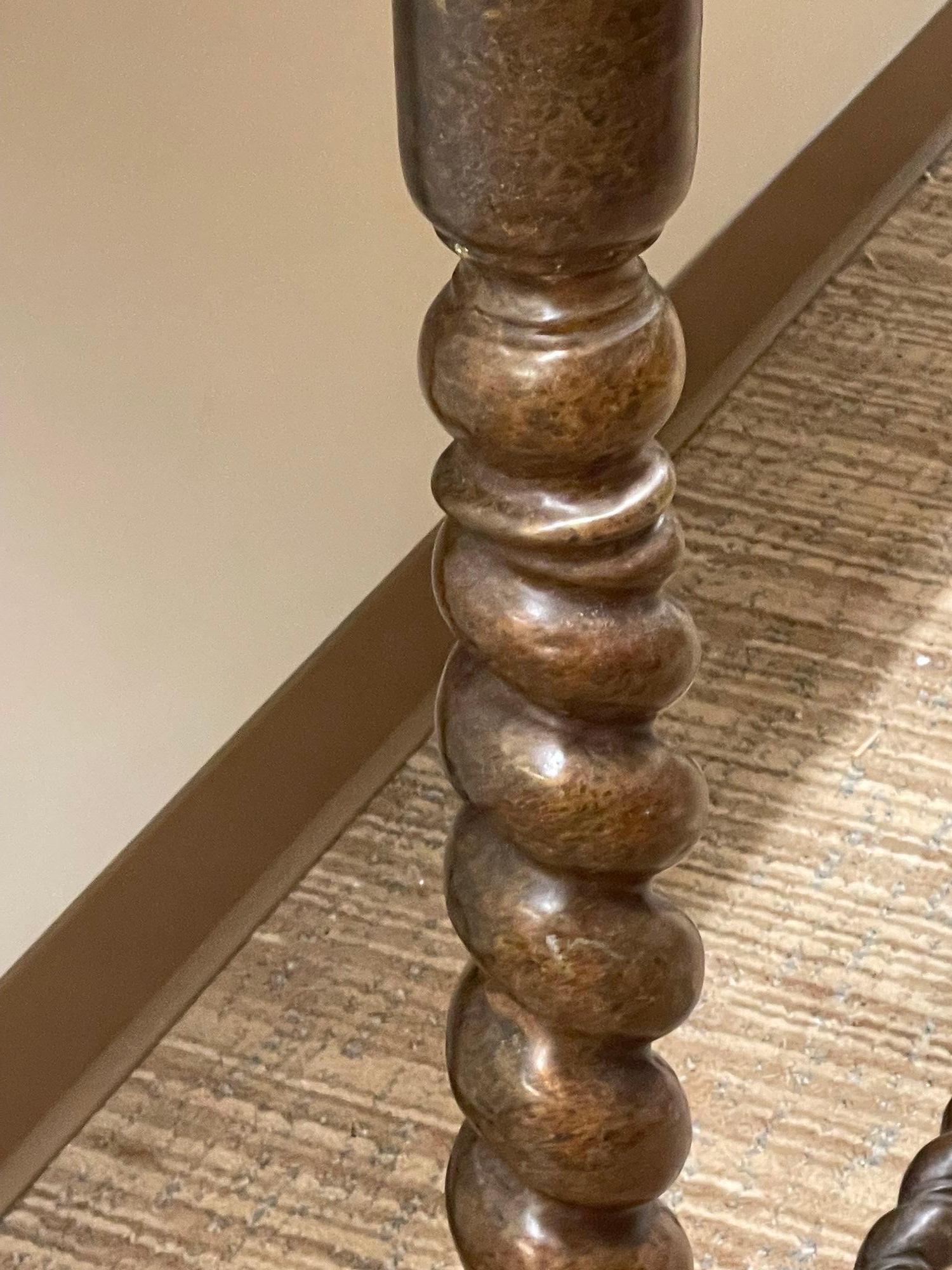 Baroque, Barley Twist Console Table, Tortoise, Marble, Bronze, 19th Century For Sale 7