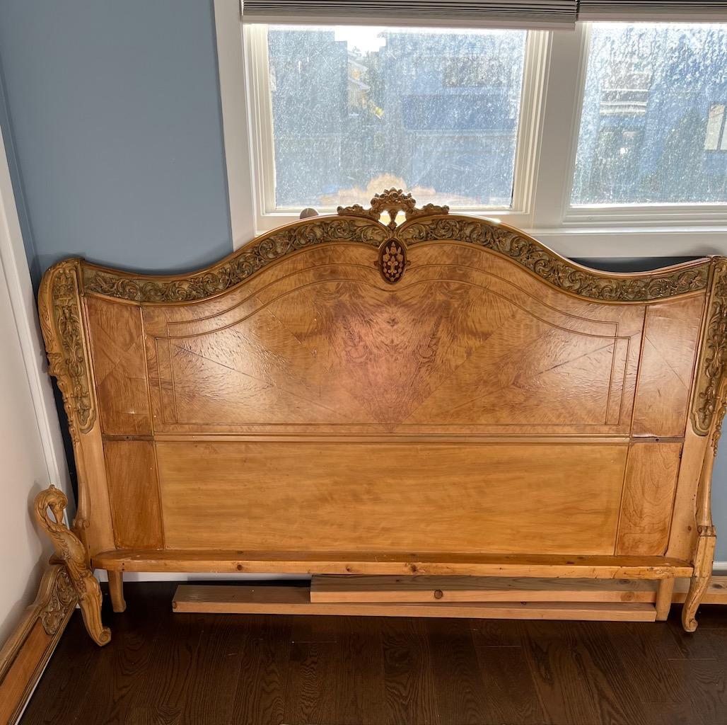 Baroque Bedroom Set Edwardian American Crotch Mahogany Louis XV Style 6 Pieces In Good Condition For Sale In East Hampton, NY