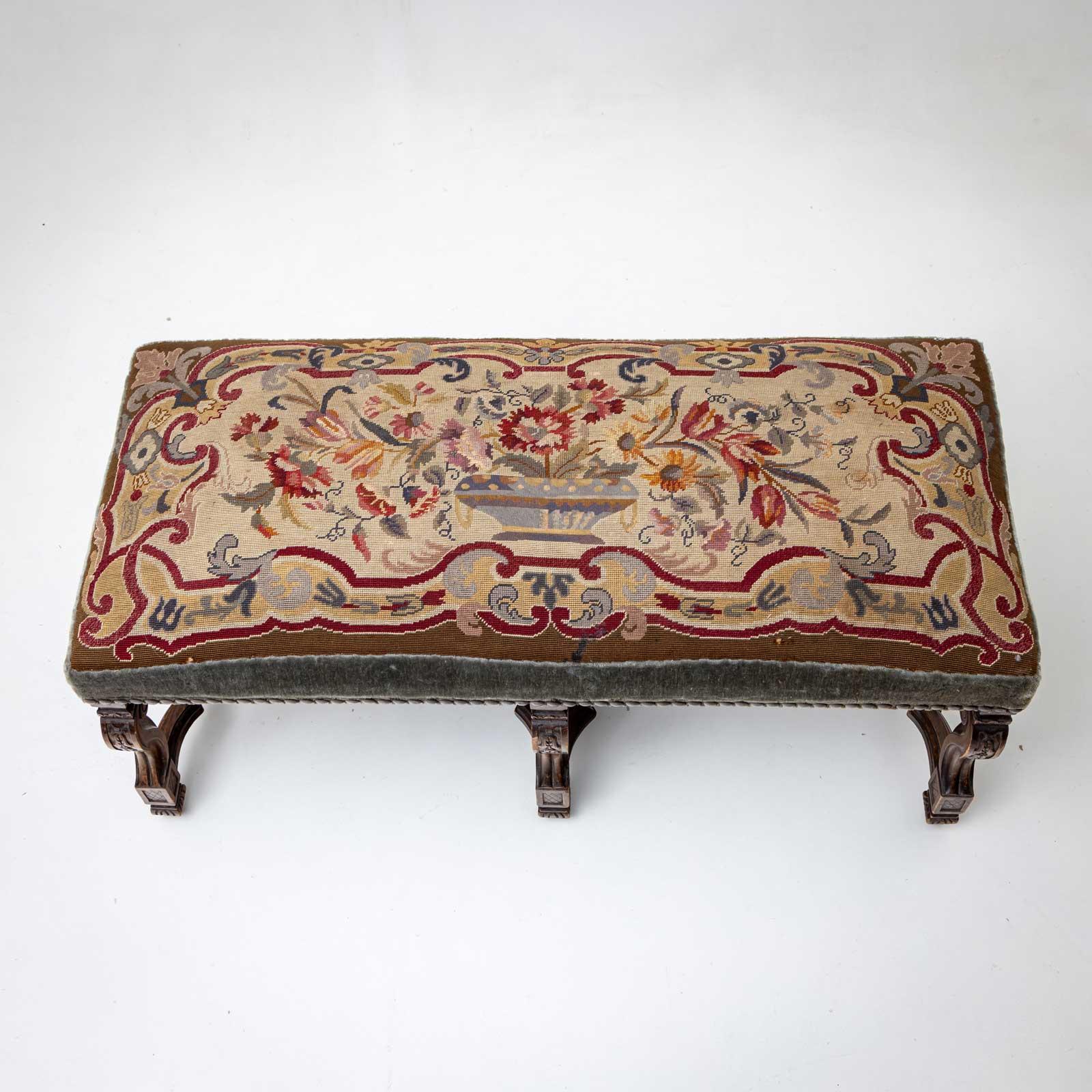 Hand-Carved Baroque Bench, France, 18th Century For Sale