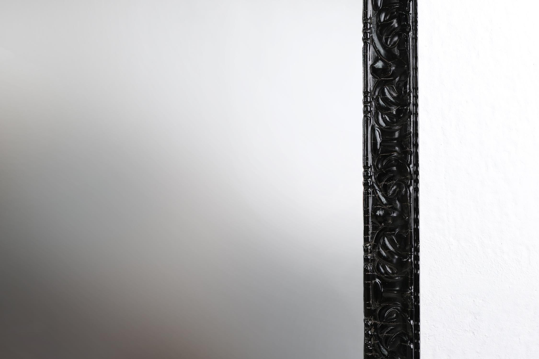 Barocker schwarzer Kaminsims oder Kaminspiegel aus Eiche, Frankreich ca. 1850 (19. Jahrhundert) im Angebot