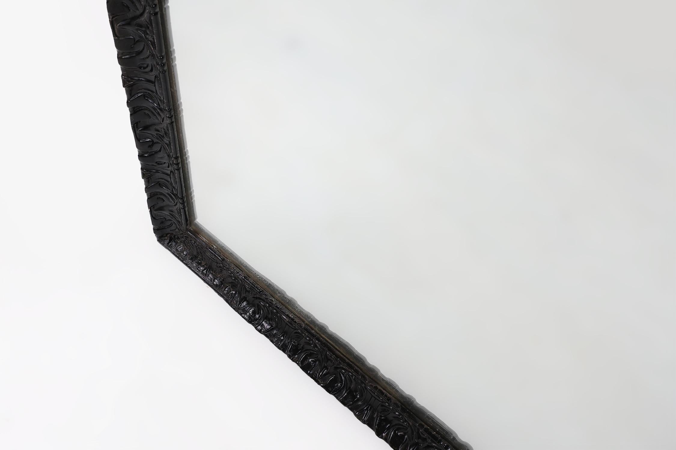 Barocker schwarzer Kaminsims oder Kaminspiegel aus Eiche, Frankreich ca. 1850 im Angebot 1