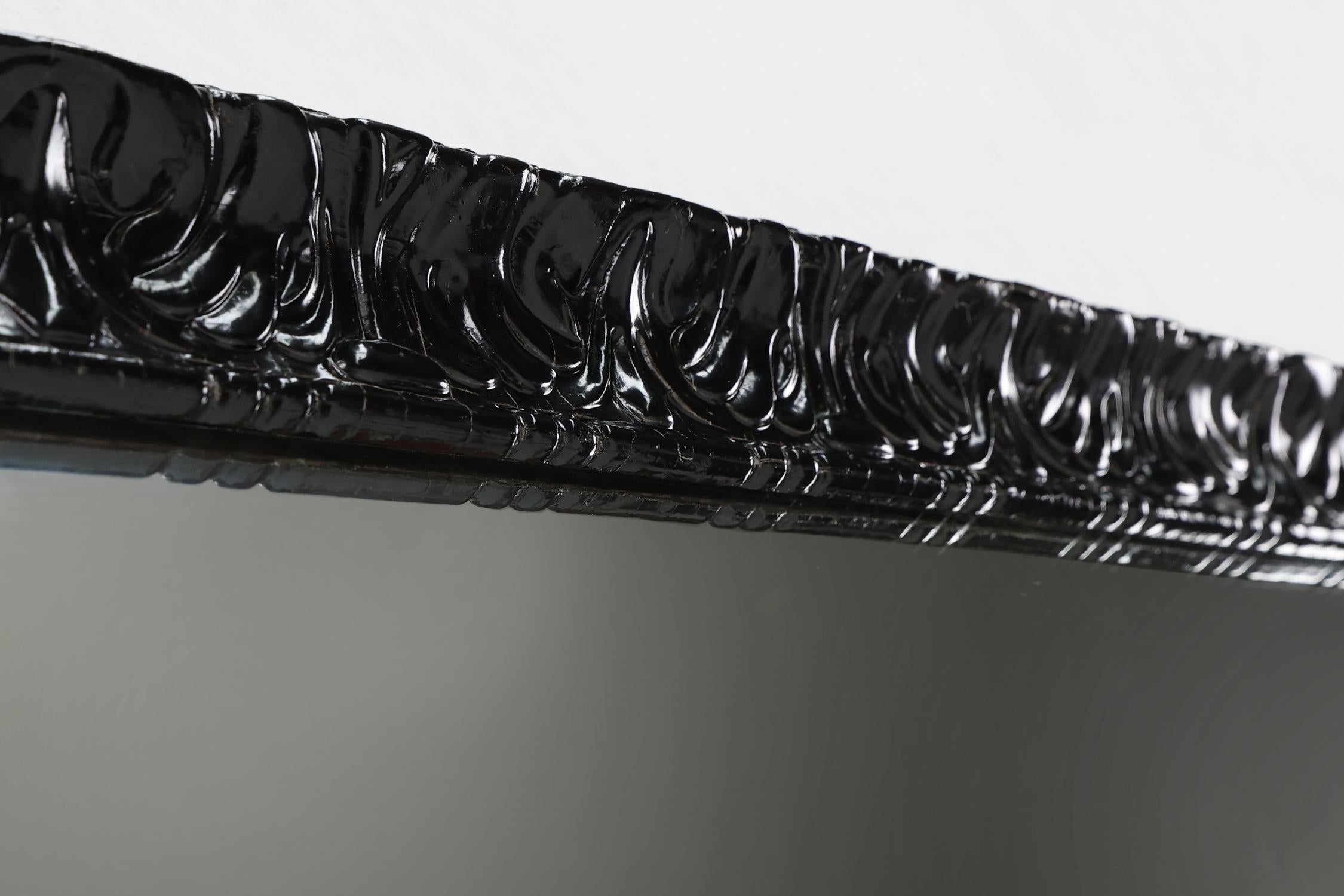 Barocker schwarzer Kaminsims oder Kaminspiegel aus Eiche, Frankreich ca. 1850 im Angebot 2