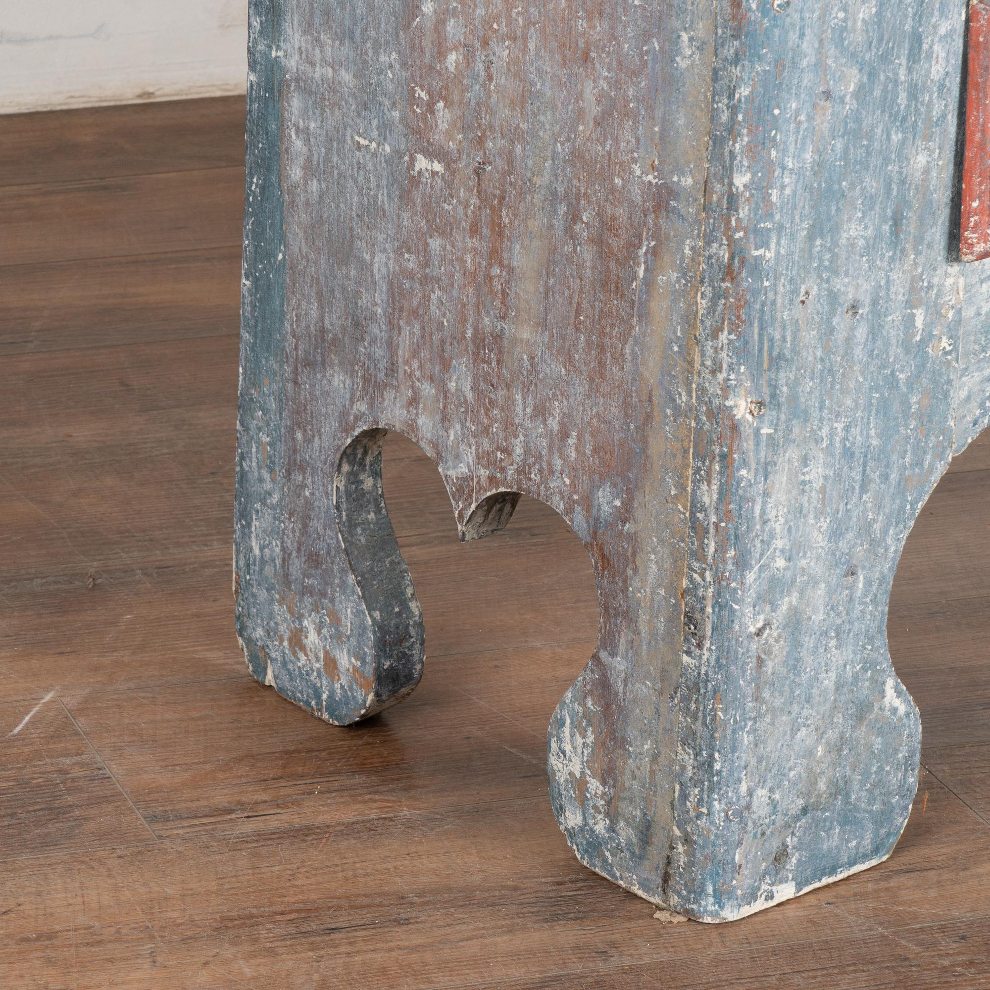 Baroque Blue Painted Pine Cabinet, Sweden circa 1820-40 For Sale 2