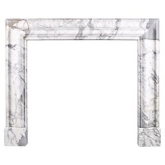 Baroque Bolection Chimneypiece in Italian White Statuary Marble Fireplace