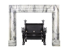 Baroque Bolection Fireplace Mantel in Italian Pavonazzo Marble