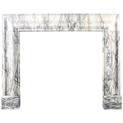 Baroque Bolection Fireplace Mantel in Italian Pavonazzo Marble Nr.2