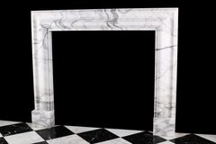 Baroque Bolection Fireplace Mantel in Italian White Statuary Marble Fireplace 1