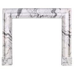 Baroque Bolection Fireplace Mantel in Italian White Statuary Marble