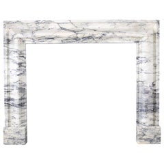 Baroque Bolection Fireplace Mantle in Italian Pavonazzo Marble