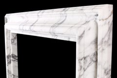 Baroque Bolection Fireplace Mantle in Italian White Statuary Marble